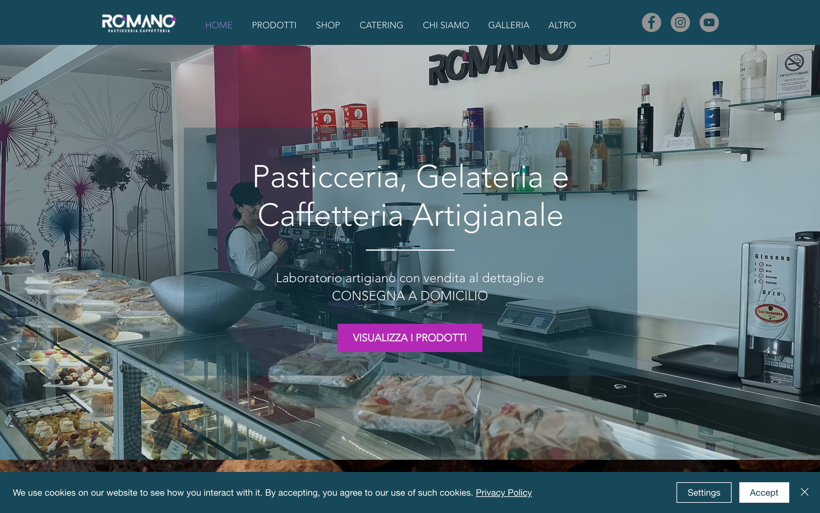 Pasticceria Romano website screenshot